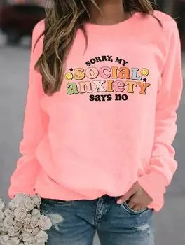 Зимняя модная толстовка с круглым вырезом и длинными рукавами, украшенная различными популярными женскими узорами S