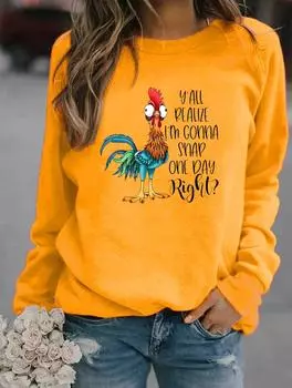 Зимняя модная толстовка с круглым вырезом и длинными рукавами, демонстрирующая множество стильных узоров для женщин S