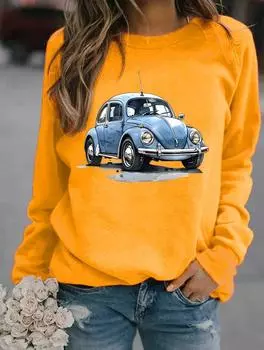 Зимняя модная женская толстовка с капюшоном, круглым вырезом и длинными рукавами, сочетающая популярные узоры S