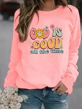 Зимняя модная женская толстовка с круглым вырезом и длинными рукавами, сочетающая популярные узоры S