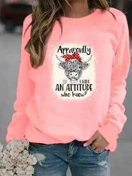 Зимняя модная женская толстовка с круглым вырезом и длинными рукавами, сочетающая популярные узоры S