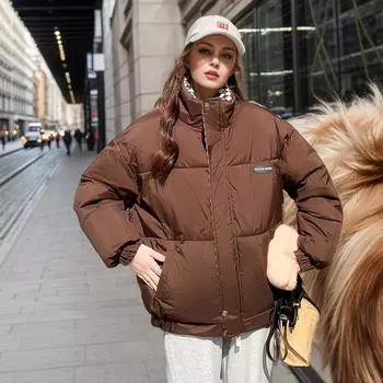Зимняя молния вниз хлопок повседневная лацкан женская одежда колледж темперамент дорожная одежда женщины S белый