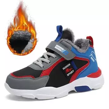 Зимняя мягкая водонепроницаемая спортивная обувь для мальчиков, нескользящая обувь для бега трусцой для студентов 40