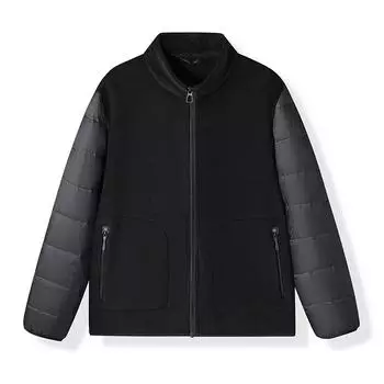 Зимняя мужская австралийская флисовая куртка с гусиным пухом, молодежная модная теплая куртка-пуховик M чёрный