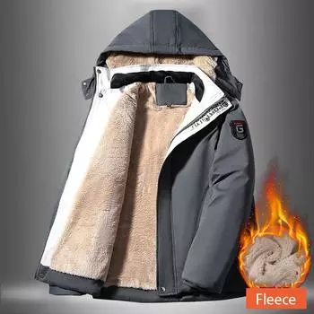 Зимняя мужская бархатная куртка большого размера с капюшоном и подкладкой XXXXXXL чёрный