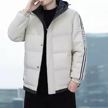 Зимняя мужская бархатная стеганая куртка, модная красивая стеганая куртка большого размера, утолщенная теплая мужская стеганая куртка M чёрный