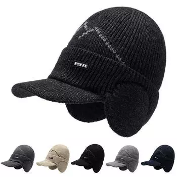 Зимняя мужская бархатная толстая утепленная шерстяная шапка для верховой езды, ветрозащитная вязаная шапка светло-серый
