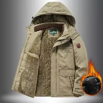 Зимняя мужская бархатная утолщенная стеганая одежда для людей среднего и пожилого возраста, повседневные стеганые куртки, стеганая одежда для пап больших размеров M