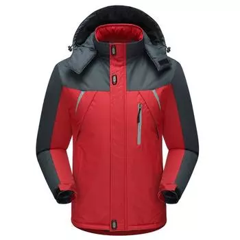 Зимняя мужская флисовая куртка с хлопковой подкладкой, модная куртка большого размера, мужская теплая куртка с хлопковой подкладкой, утолщенная куртка 5XL красный