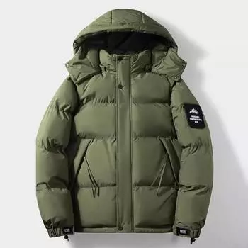 Зимняя мужская хлопковая одежда Новая зимняя мужская хлопковая одежда Теплая утолщенная хлопковая куртка Куртка с капюшоном L
