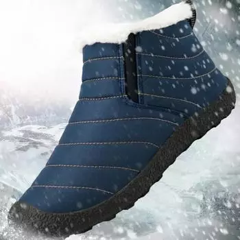 Зимняя мужская и женская обувь с хлопковой подкладкой, теплые высокие плюшевые сапоги 36 чёрный