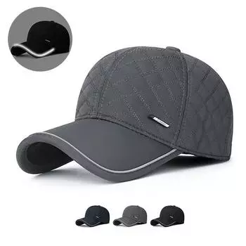 Зимняя мужская кепка для отдыха на открытом воздухе для людей среднего и пожилого возраста, бархатная толстая защита ушей, теплая бейсболка чёрный