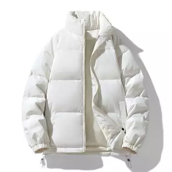 Зимняя мужская куртка 2024 года с разноцветной хлопковой подкладкой — плотная, теплая, повседневная, простая и идеально подходит для пар. XXL коричневый