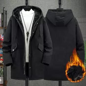 Зимняя мужская куртка больших размеров на длинной части утепленного и утолщенного толстого пальто, свободная хлопковая куртка 4XL-10XL 10XL зелёный