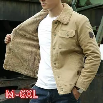 Зимняя мужская куртка большого размера плюс бархатное толстое хлопковое пальто Мужская теплая куртка для инструментов L темно-синий