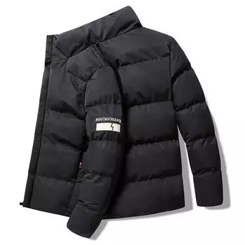 Зимняя мужская куртка, хлопковая куртка с капюшоном, утепленная ветрозащитная повседневная куртка M серый