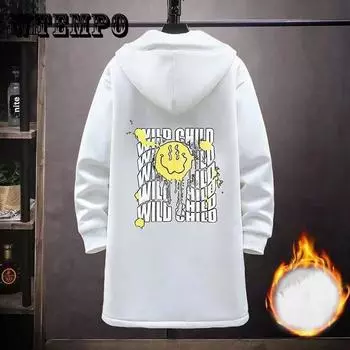 Зимняя мужская куртка плюс бархатное толстое теплое пальто мужская повседневная ветровка длинная тонкая парка 4XL белый