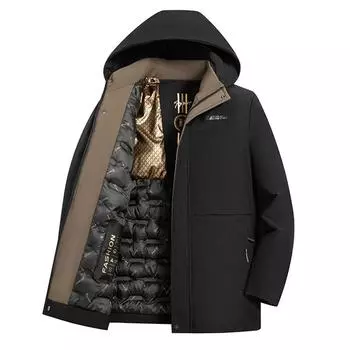 Зимняя мужская куртка, повседневная шапка, съемная теплая парка, хлопковая подкладка, верхняя одежда, пальто, куртки с капюшоном, воротник, одежда, толстые парки 5XL 2XL чёрный