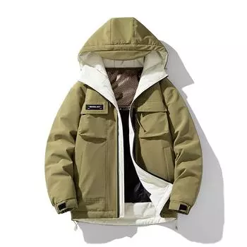 Зимняя мужская куртка-пуховик большого размера, мужская свободная водонепроницаемая куртка большого размера, теплая белая куртка-пуховик для мужчин S чёрный