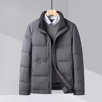 Зимняя мужская куртка-пуховик, модная повседневная куртка-стойка, большой размер, куртка-пуховик, мужская куртка 170 серый