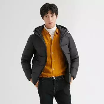 Зимняя мужская куртка-пуховик Siyu с капюшоном - молодежная, плотная, большого размера M