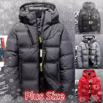 Зимняя мужская куртка, пуховик, ветровка, верхняя одежда, пальто, парка, теплое пальто, мужская пуховая куртка, большие размеры 2XL чёрный