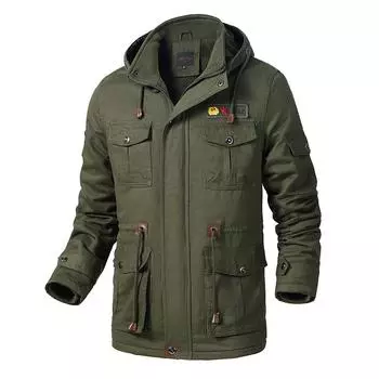 Зимняя мужская куртка с хлопковой подкладкой, большой размер, мужская куртка с капюшоном и хлопковой подкладкой M