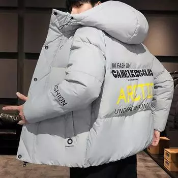 Зимняя мужская куртка с капюшоном, модная фланелевая мешковатая куртка с карманами, водонепроницаемая куртка XXXXL чёрный