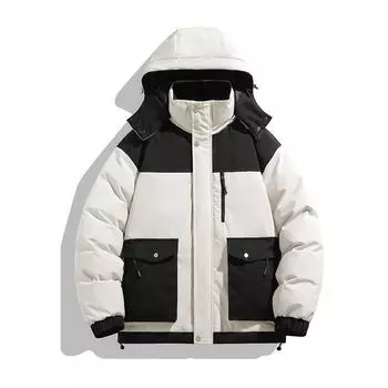 Зимняя мужская куртка, утолщенная теплая мужская парка, воротник-стойка, зимнее пальто, мужская повседневная хлопковая парка с капюшоном, верхняя одежда с капюшоном, ветрозащитные теплые куртки, толстовки S коричневый