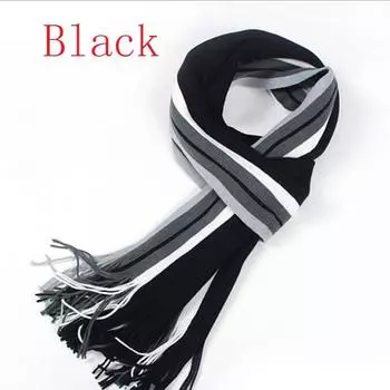 Зимняя мужская мода, повседневная шаль, шарф-глушитель, разные цвета, теплые шарфы чёрный