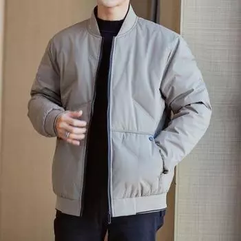 Зимняя мужская модная куртка с бейсбольным воротником на хлопковой подкладке Зимняя повседневная куртка с хлопковой подкладкой M