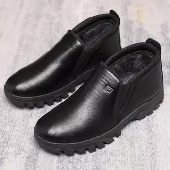 Зимняя мужская обувь, мужская утолщенная и бархатная, мужская хлопковая обувь большого размера, на толстой подошве, нескользящая, теплая хлопковая обувь для мужчин среднего и пожилого возраста 39