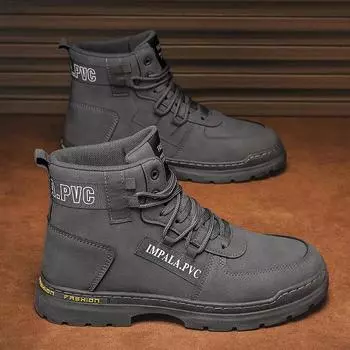 Зимняя мужская обувь, новинка, повседневные мужские ботинки на платформе, тактические, высокие, до щиколотки, мокасины для прогулок на открытом воздухе, кожаные армейские кроссовки 39