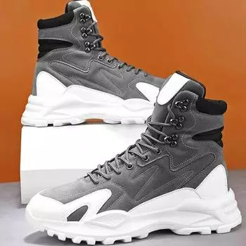 зимняя мужская обувь Повседневная обувь на толстой подошве Износостойкие ботинки Удобные мужские ботинки Рабочая обувь Повседневные кроссовки 39