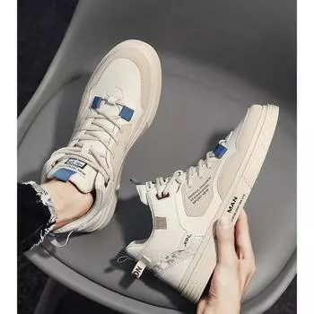 Зимняя мужская обувь с высоким берцем из парусины, новые осенние спортивные и повседневные мужские кроссовки, универсальные 39 бежевый