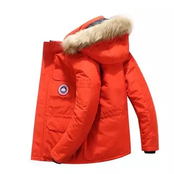 Зимняя мужская одежда с капюшоном на хлопковой подкладке — ветронепроницаемая, морозостойкая и теплая, повседневные и свободные куртки больших размеров на хлопковой подкладке. M