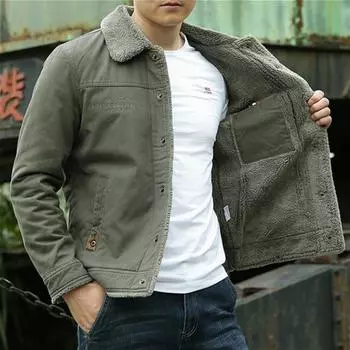 Зимняя мужская однотонная теплая куртка, бархатное толстое хлопковое пальто, мужская теплая куртка, большие размеры M-6XL M