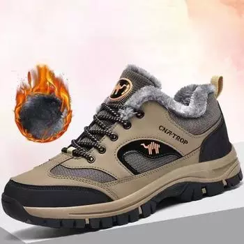 Зимняя мужская походная обувь для альпинизма и активного отдыха, теплая и щипковая спортивная обувь 45 чёрный