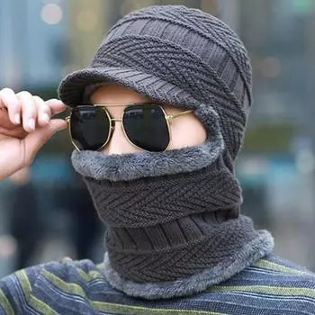 Зимняя мужская повседневная бархатная шапка для защиты ушей и лица, вязаная шапка-бини, шапки-чепчики, тюбетейка Bone Gorros Adult