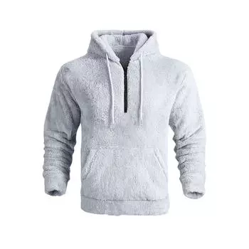 Зимняя мужская повседневная толстовка большого размера с капюшоном, мужское модное теплое пальто цвета кораллового бархата S синий