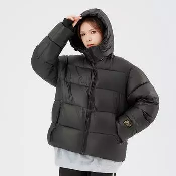 Зимняя мужская повседневная ветрозащитная стеганая куртка с капюшоном, черная, золотая, винтажная утолщенная парка M чёрный