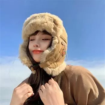 Зимняя мужская русская пилотская шапка женская модная шапка-бомбер с маркировкой и буквами хлопковый искусственный мех мягкий теплый траппер One Size