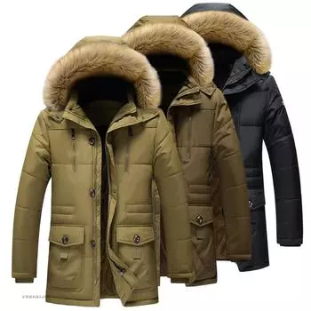 Зимняя мужская стеганая куртка, утолщенная стеганая куртка, корейская однотонная версия, стеганая куртка с капюшоном и воротником, мужская 7XL чёрный