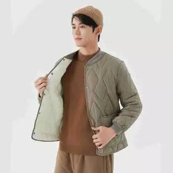 Зимняя мужская студенческая утолщенная плюс утолщенная подбитая теплая хлопковая одежда с длинным рукавом свободный прошитый воротник хлопковая одежда 2533 M