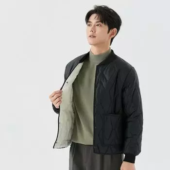 Зимняя мужская студенческая утолщенная плюс утолщенная подбитая теплая хлопковая одежда с длинным рукавом свободный прошитый воротник хлопковая одежда 2533 M