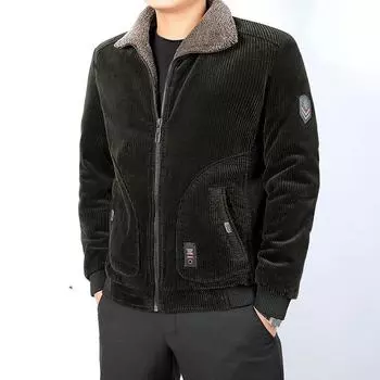 Зимняя мужская свободная куртка большого размера с подкладкой для людей среднего и пожилого возраста, повседневная теплая и удобная одежда с подкладкой, зимняя одежда M