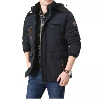 Зимняя мужская теплая флисовая утолщенная мужская куртка для отдыха на открытом воздухе, спортивная мужская куртка с хлопковой подкладкой Куртка L
