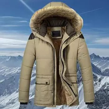 Зимняя мужская теплая хлопковая уличная повседневная ветрозащитная водонепроницаемая утолщенная хлопковая куртка с капюшоном 6XL чёрный