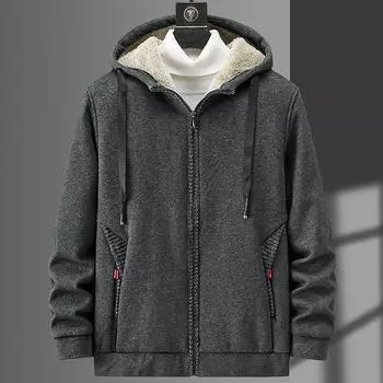 Зимняя мужская теплая куртка с карманами на молнии, толстое флисовое термопальто, мужская ветровка, повседневные куртки, большие размеры 6XL, 7XL, 8XL 8XL чёрный