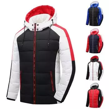 Зимняя мужская толстая хлопковая стеганая одежда, повседневная шляпа, пальто, хлопковая стеганая куртка S